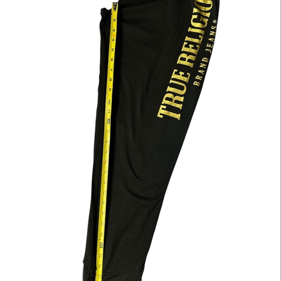True Religion Pajama Pants Mens Sz Large Jogger Loungewear Lightweight Black - Picture 7 of 8